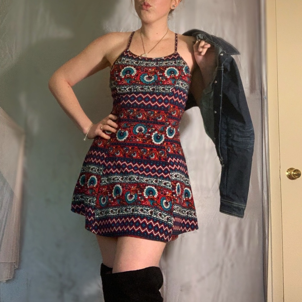 Chic Patterned Shift Dress